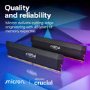 Crucial Pro 64GB DDR5 6000 MHz UDIMM Memory Kit (2 x 32GB, Black)