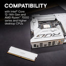 Crucial Pro 64GB DDR5 6000 MHz UDIMM Memory Kit (2 x 32GB, White)