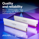 Crucial Pro 64GB DDR5 6000 MHz UDIMM Memory Kit (2 x 32GB, White)