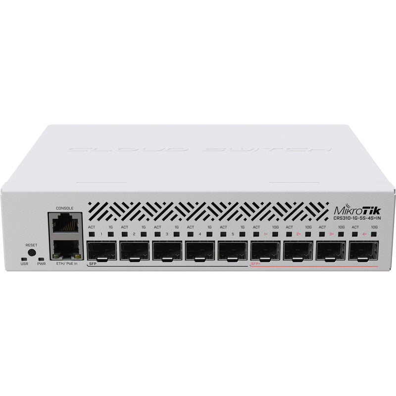 MikroTik CRS310-1G-5S-4S+IN 9-Port 1G SFP / 10G SFP+ Managed Network Switch
