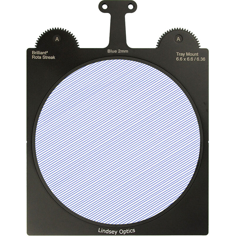 Lindsey Optics Brilliant&sup2; Rota-Streak Filter (6.6 x 6.6", Blue, 2mm Cylindrical Lens Spacing)