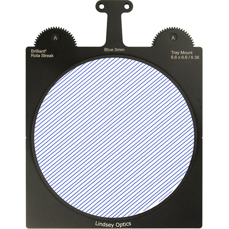 Lindsey Optics Brilliant&sup2; Rota-Streak Filter (6.6 x 6.6", Blue, 3mm Cylindrical Lens Spacing)