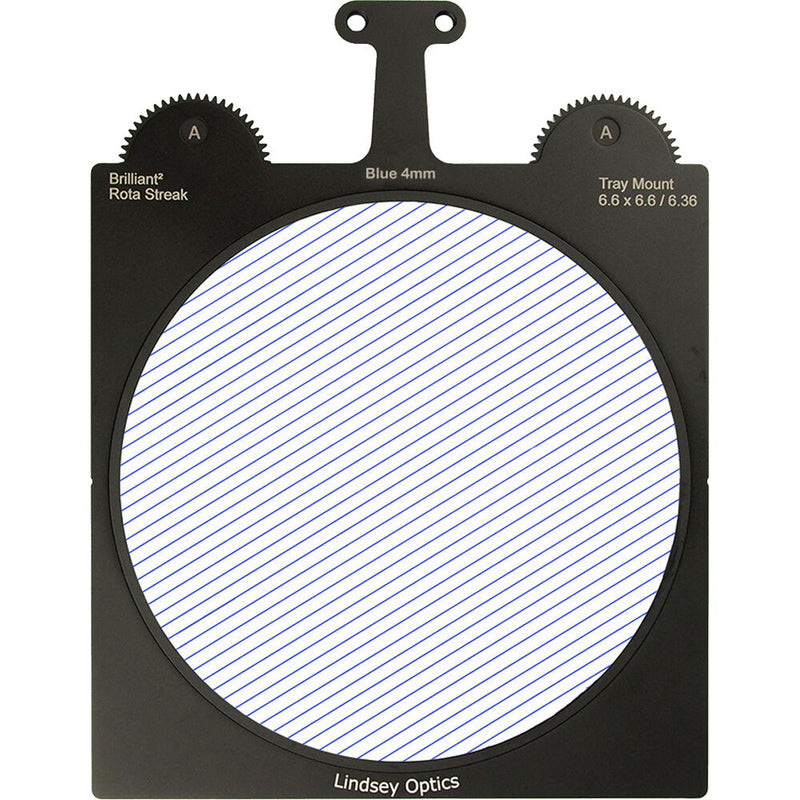 Lindsey Optics Brilliant&sup2; Rota-Streak Filter (6.6 x 6.6", Blue, 4mm Cylindrical Lens Spacing)