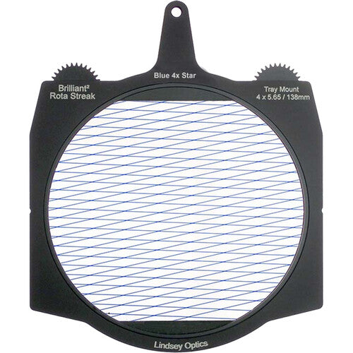 Lindsey Optics Brilliant&sup2; Rota-Streak Filter (6.6 x 6.6", Blue 4-Point Star)