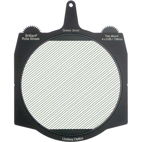 Lindsey Optics Brilliant&sup2; Rota-Streak Filter (6.6 x 6.6", Green, 3mm Cylindrical Lens Spacing)