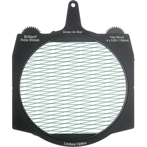 Lindsey Optics Brilliant&sup2; Rota-Streak Filter (6.6 x 6.6", Green-4-Point Star)