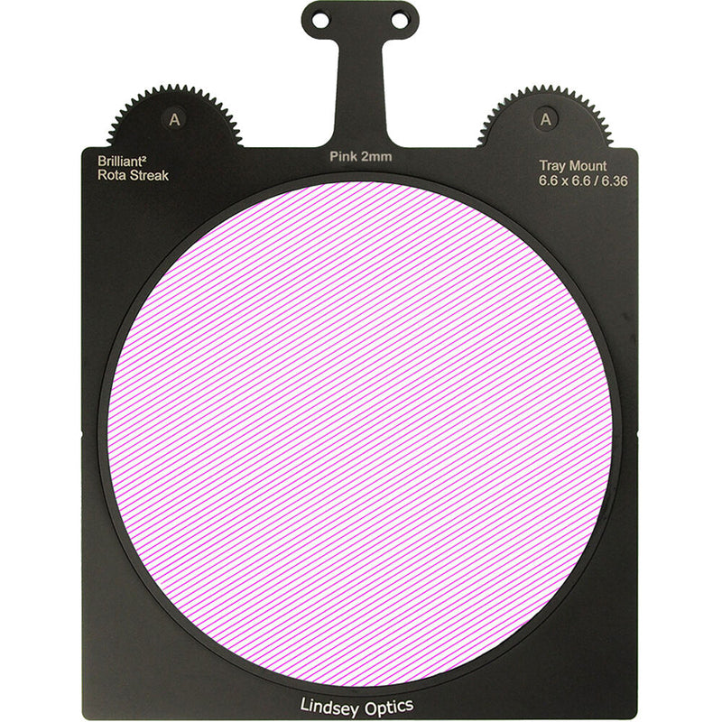 Lindsey Optics Brilliant&sup2; Rota-Streak Filter (6.6 x 6.6", Pink, 2mm Cylindrical Lens Spacing)