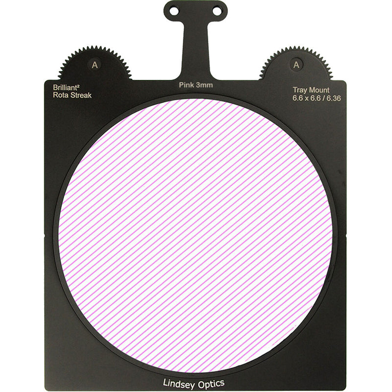 Lindsey Optics Brilliant&sup2; Rota-Streak Filter (6.6 x 6.6", Pink, 3mm Cylindrical Lens Spacing)