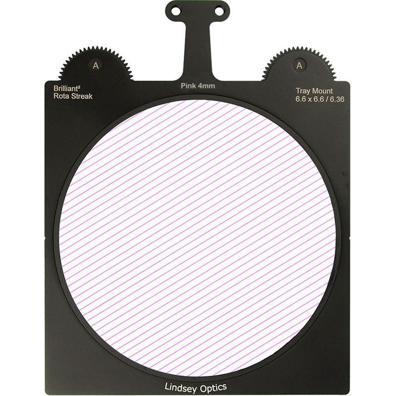 Lindsey Optics Brilliant&sup2; Rota-Streak Filter (6.6 x 6.6", Pink, 4mm Cylindrical Lens Spacing)