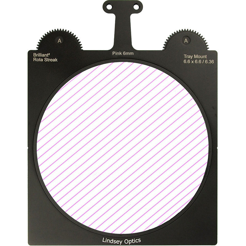 Lindsey Optics Brilliant&sup2; Rota-Streak Filter (6.6 x 6.6", Pink, 6mm Cylindrical Lens Spacing)