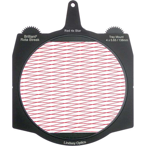 Lindsey Optics Brilliant&sup2; Rota-Streak Filter (6.6 x 6.6", Red-4-Point Star)