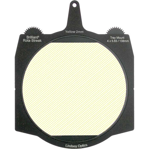 Lindsey Optics Brilliant&sup2; Rota-Streak Filter (6.6 x 6.6", Yellow, 2mm Cylindrical Lens Spacing)