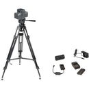 Bescor MP101W Pan/Tilt Head Kit with Fluid Head Tripod and Power Solution