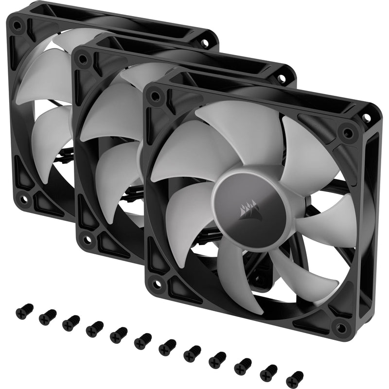 CORSAIR RS120 ARGB 120mm PWM Fan (Black, 3-Pack)