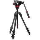 Manfrotto 4-Section Carbon Fiber Video Tripod Kit with Fluid Head