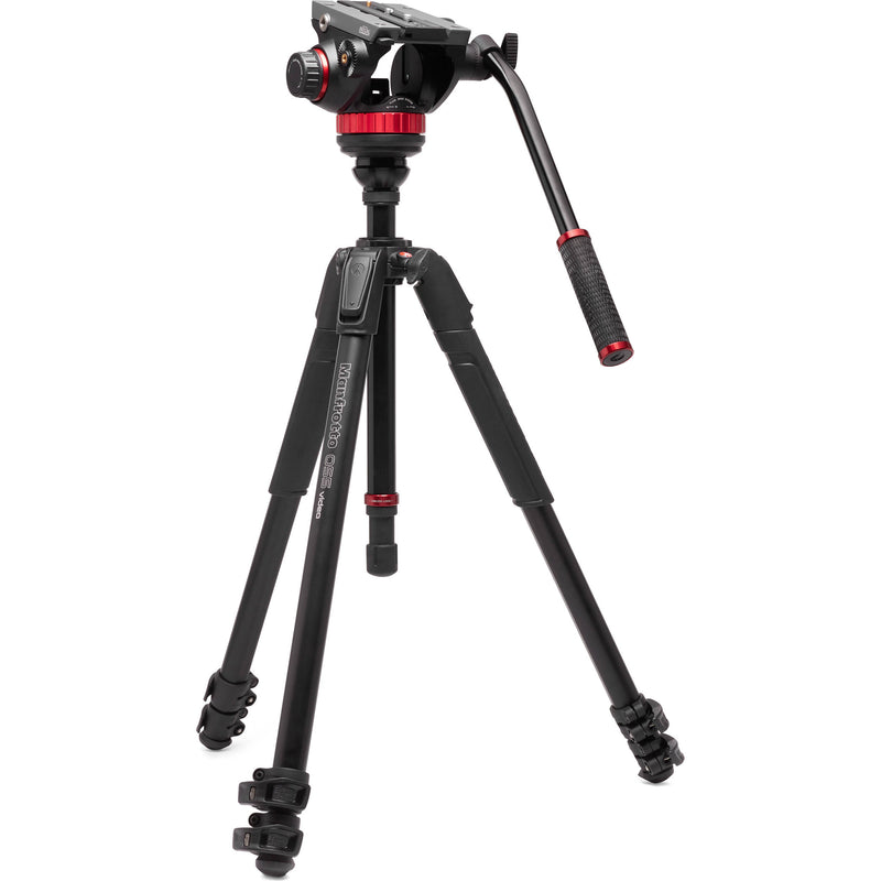 Manfrotto 3-Section Aluminum Video Tripod Kit with Fluid Head