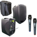 HamiltonBuhl VENU Mini PA System with Media Player, Bluetooth, and 2 Wireless Handheld Mics