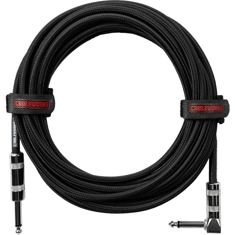 Gator Backline Series 1/4" Straight to 1/4" Right Angle Instrument Cable (Black, 20')