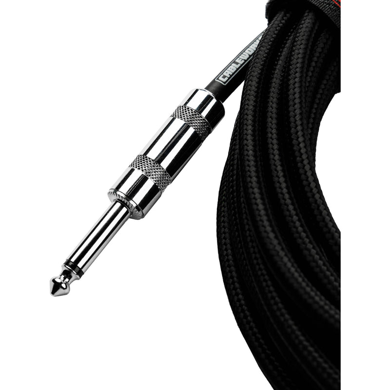 Gator Backline Series 1/4" Straight to 1/4" Right Angle Instrument Cable (Black, 20')