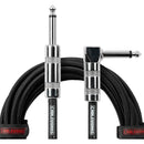 Gator Backline Series 1/4" Straight to 1/4" Right Angle Instrument Cable (Black, 20')