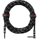 Gator Backline Series 1/4" Straight to 1/4" Right Angle Instrument Cable (Black/Gray, 20')