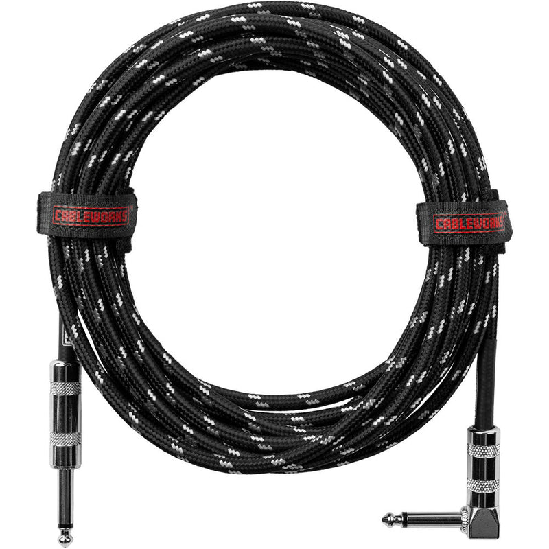 Gator Backline Series 1/4" Straight to 1/4" Right Angle Instrument Cable (Black/Gray, 20')