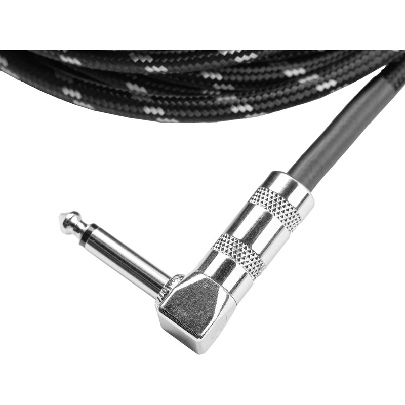 Gator Backline Series 1/4" Straight to 1/4" Right Angle Instrument Cable (Black/Gray, 20')