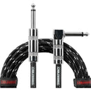 Gator Backline Series 1/4" Straight to 1/4" Right Angle Instrument Cable (Black/Gray, 20')