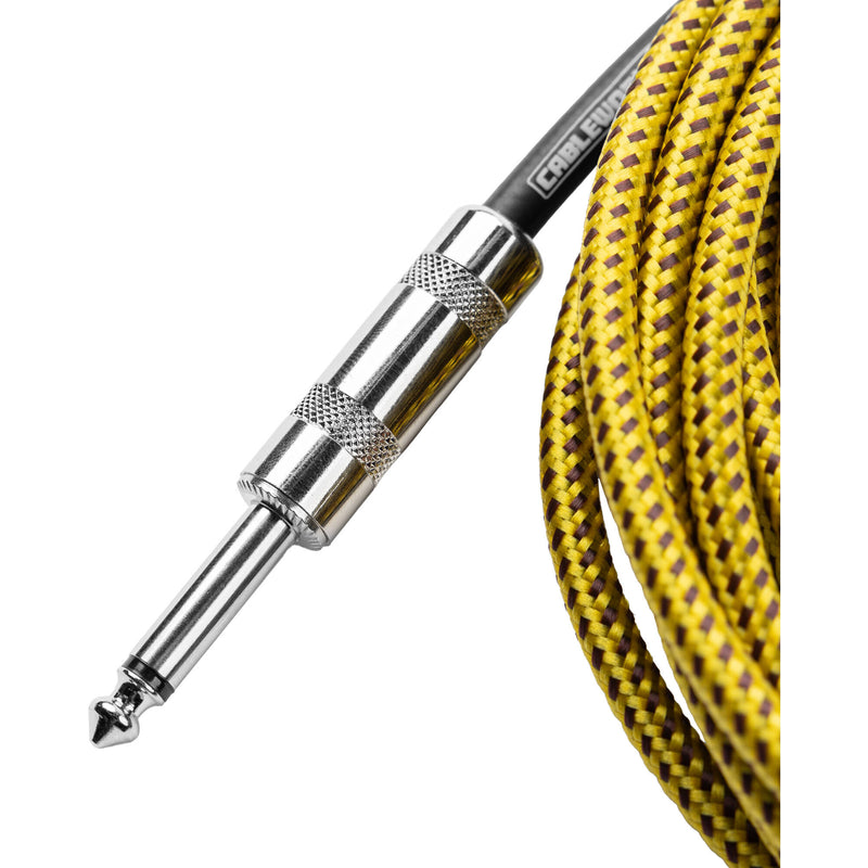 Gator Backline Series 1/4" Straight to 1/4" Right Angle Instrument Cable (Brown/Yellow, 20')