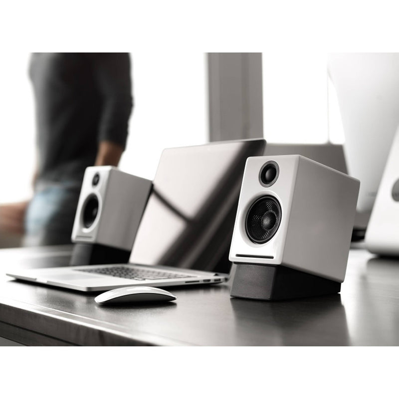 Audioengine A2+ Next Gen Wireless Bluetooth Speaker System (Hi-Gloss Piano White, Pair)