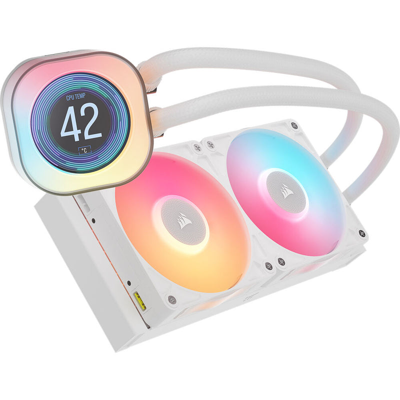 CORSAIR iCUE LINK TITAN RX LCD 240mm AIO Liquid CPU Cooler (White)