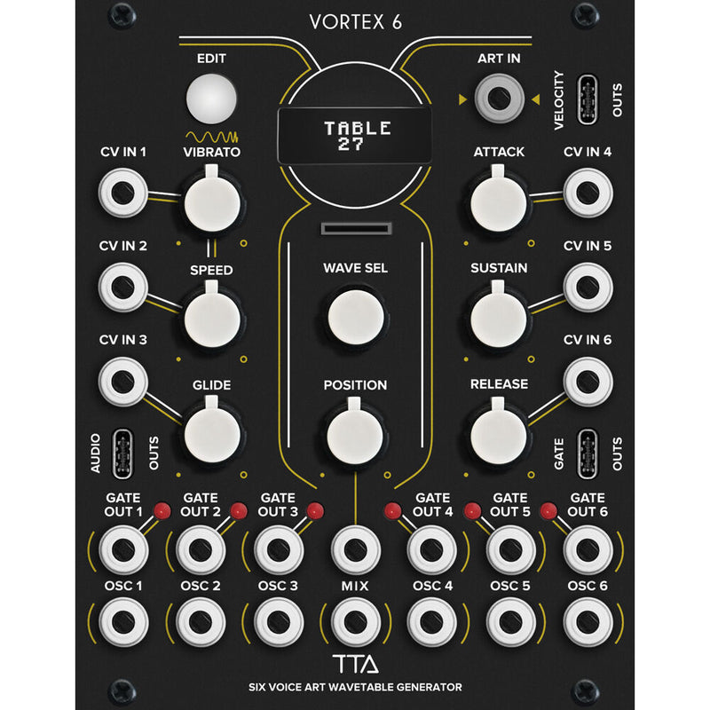 Tiptop VORTEX 6 Six-Voice ART Wavetable Oscillator Module for Eurorack (20 HP)