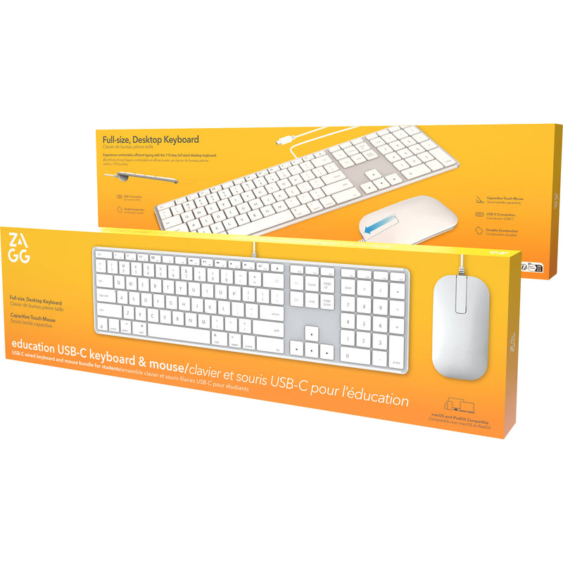 ZAGG Education USB-C Mouse and Keyboard Bundle for Students