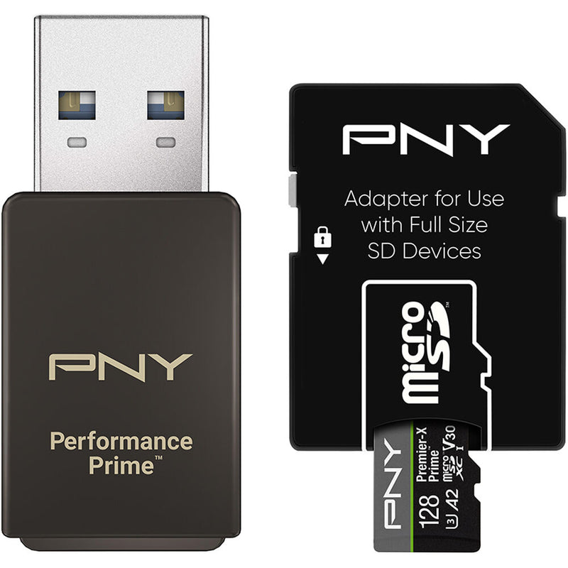 PNY 128GB Premier-X Prime UHS-I microSDXC Memory Card Kit