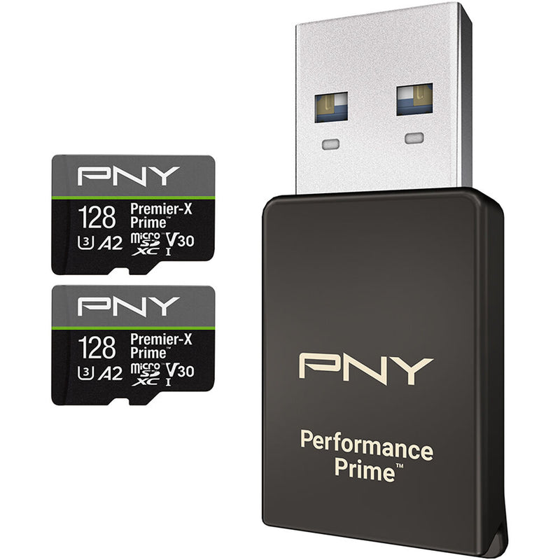 PNY 128GB Premier-X Prime UHS-I microSDXC Memory Card Kit