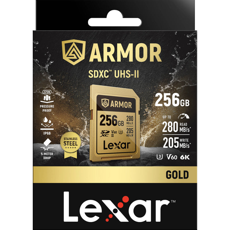 Lexar 256GB ARMOR GOLD UHS-II SDXC Memory Card