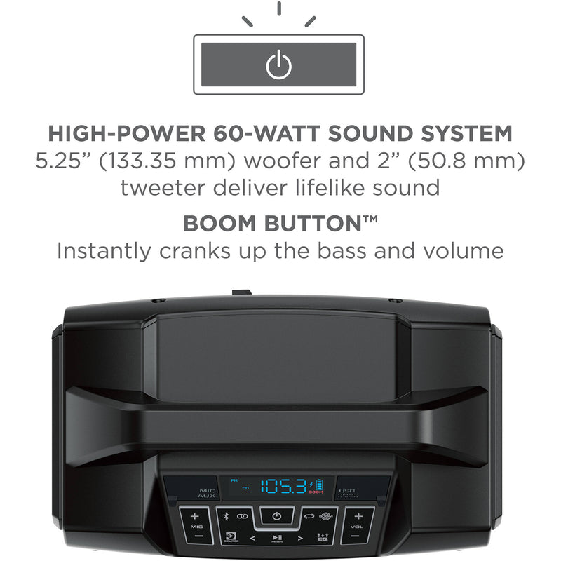 ION Audio Sport Boom All-Weather Rechargeable Speaker with Microphone