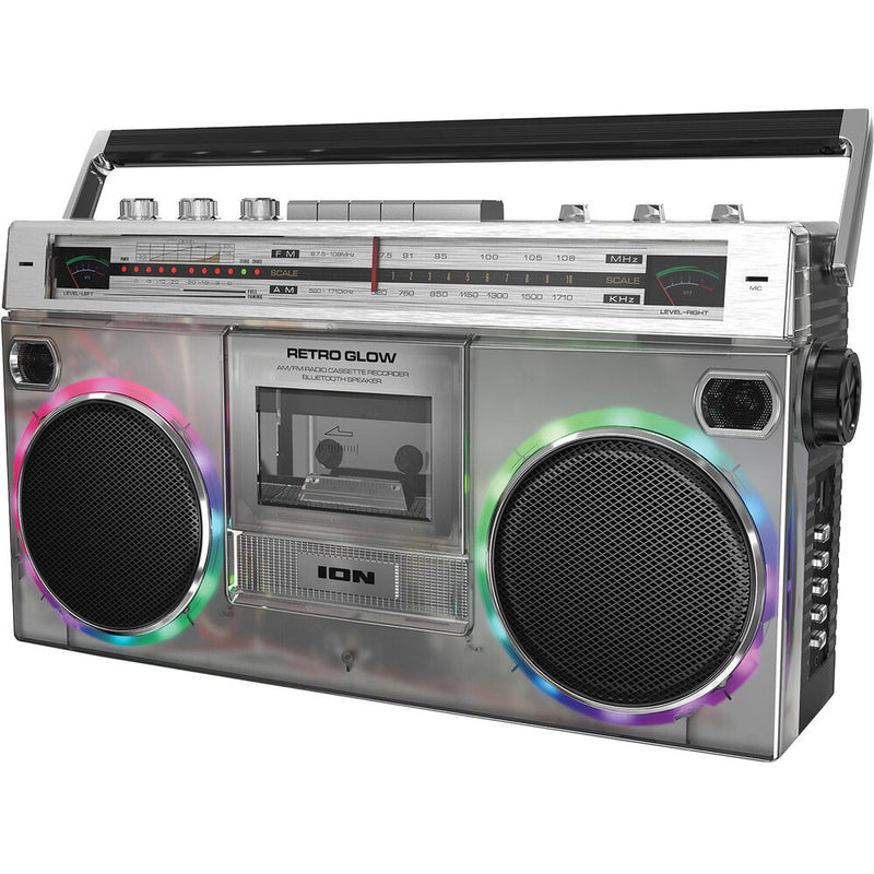 ION Audio Retro Glow Wireless Translucent Boombox with 10-Hour Battery