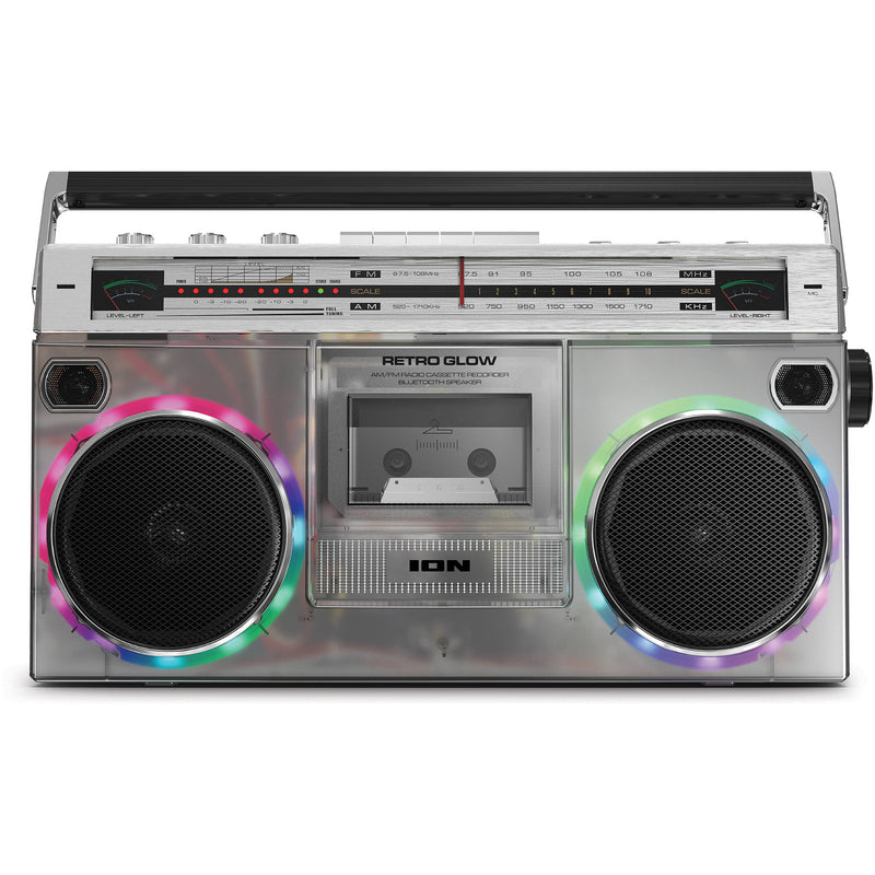 ION Audio Retro Glow Wireless Translucent Boombox with 10-Hour Battery