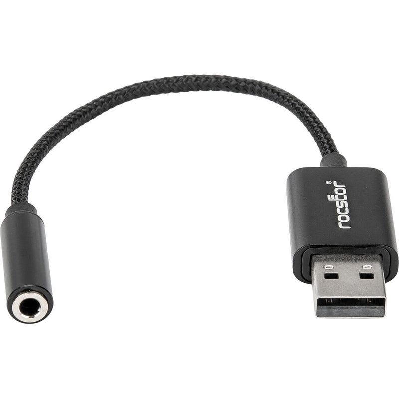Rocstor USB-A to 3.5mm Audio Adapter (Black)
