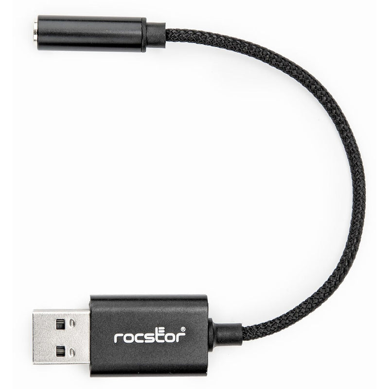 Rocstor USB-A to 3.5mm Audio Adapter (Black)