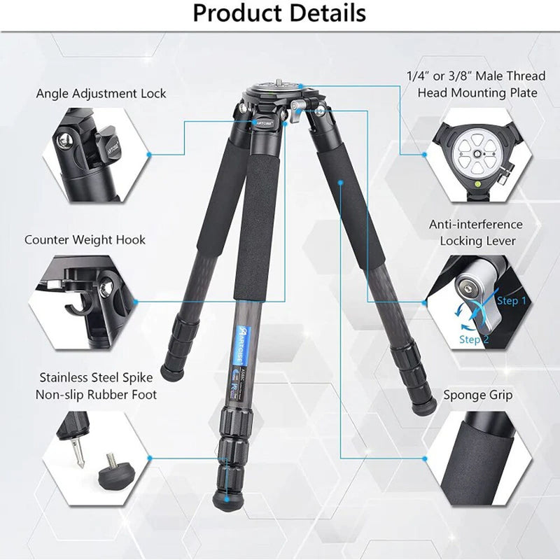 ARTCISE AS88C Carbon Fiber Tripod with 75mm Bowl (Black)