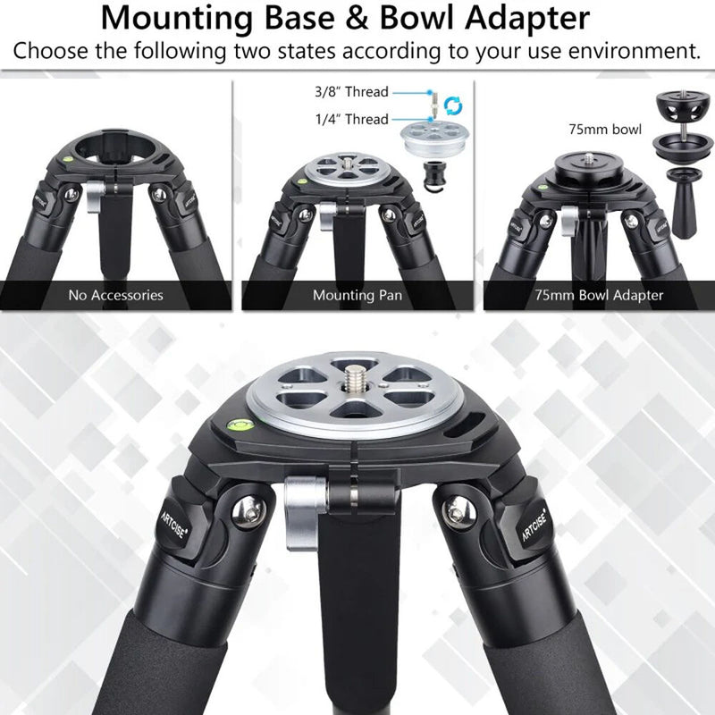 ARTCISE AS88C Carbon Fiber Tripod with 75mm Bowl (Black)