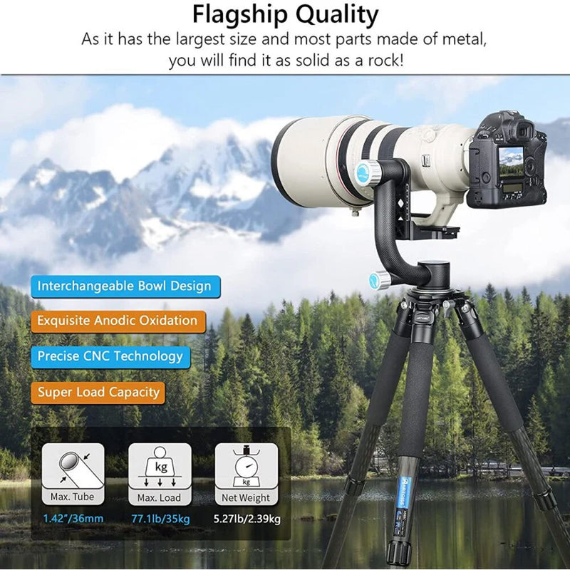 ARTCISE AS88C Carbon Fiber Tripod with 75mm Bowl (Black)