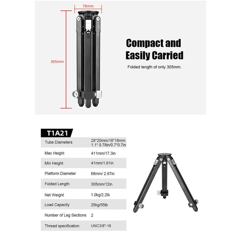 Sunwayfoto T1A21 Aluminum Tabletop Tripod