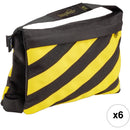 Impact Filled Saddle Sandbag (15 lb, Caution Striped, Set of 6)