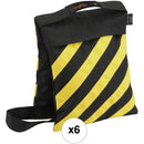 Impact Filled Saddle Sandbag (25 lb, Caution Striped, Set of 6)