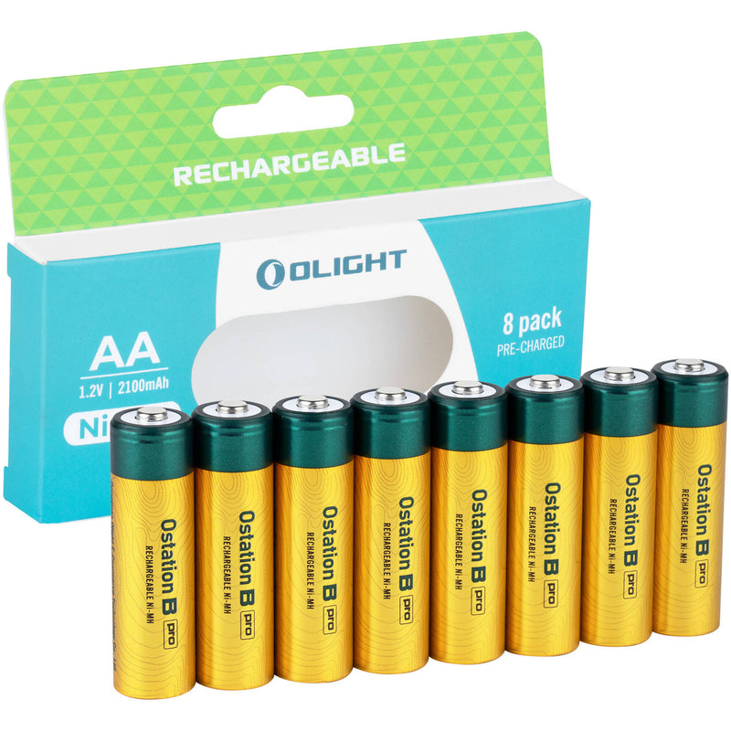 Olight AA NiMH Rechargeable Batteries (8-Pack, 2100mAh)