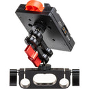 Dynacore Tiny Series V-Mount Battery Plate with 15mm Rod Swivel Mount
