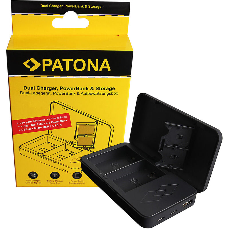 PATONA Dual Charger with Power Bank for Canon LP-E6